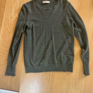 Everlane Dark Green/Grey Cashmere Sweater Size S